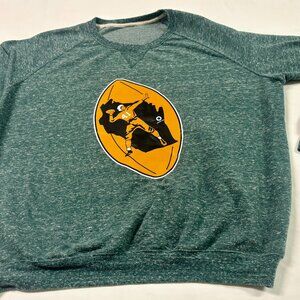 ~~GREEN BAY PACKERS UNIQUE XXL GREEN SPECKELED PULLOVER SWEATHSHIRT